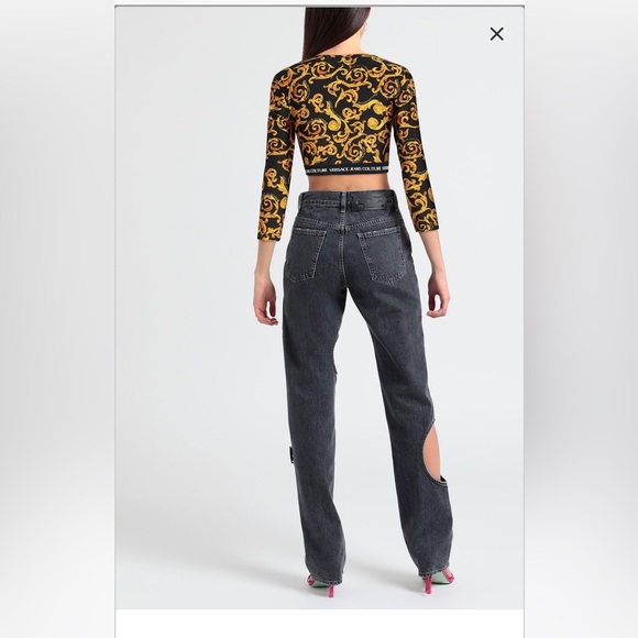 Versace Jeans Couture Barocco Print Crop Top - Picture 4 of 5
